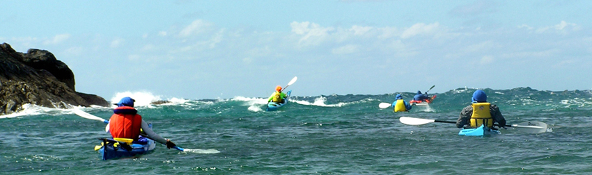 Australis sea kayaks in open ocean conditions